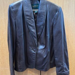 Danier Women's Brown Leather blazer Jacket